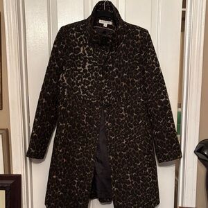 Vintage Via Spiga Leopard Print Coat Size 8